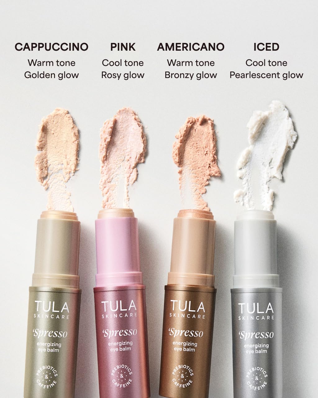 TULA Skin Care 'Spresso Energizing Kit - Pink, Gold, and Americano Energizing & Hydrating Caffeine Under Eye Treatment, 3-Piece Kit