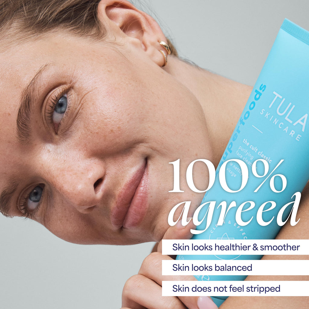 TULA Skincare Cult Classic Purifying Face Cleanser, Daily Wash for Pores & Skin Balance with Prebiotic Extracts, Antioxidants & Turmeric, Deep Cleansing Formula